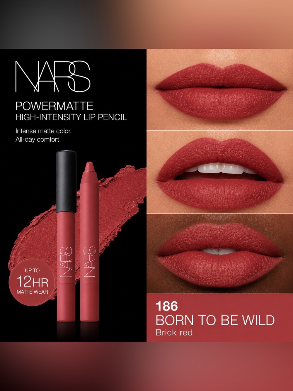 NEW✅ NARS Powermatte High-Intensity Lip Pencil •186 Born to Be Wild • New in Box